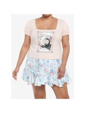 The School For Good And Evil Swan Puff Sleeve Top Plus Size 1